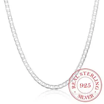 6 мм 16-24 дюйма панцирные цепочки ожерелья серебряные ювелирные изделия мужские ожерелья 925 пробы серебряное ожерелье ошейник мужские ювелирные аксессуары 60cm