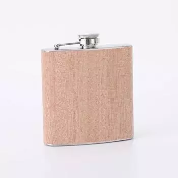 6OZ Wood Grain Whiskey Wine Flask Stainless Steel Hip Flask Alcohol Bottle Vodka Sake Shochu Bottle Gift with Design Features