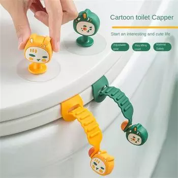 6pc Cartoon Toilet Seat Lifter Ergonomic Ring Toilet Seat Handle Anti-dirty Bacteria Protection Toilet Accessories Bathroom Tool