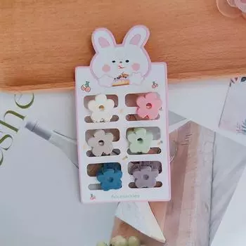 6pc Lovely Mini Pink Style Hair Claw Clips for Women Girls Retro Hairpin Headband for Hair Accessories Headwear Ornament