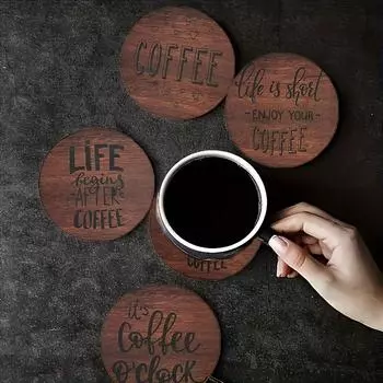 6 шт./комплект коврики для стола офисные подставки под чашки термостойкие деревянные кухонные подставки под кружки для кофе декоративные для дома кафе подарок кофейный