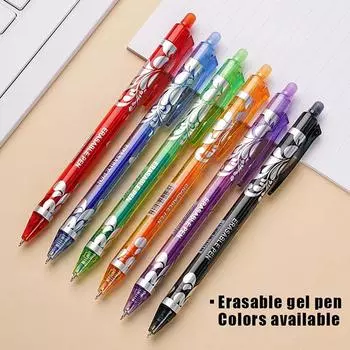 6 шт. 0,5 мм стираемые гелевые ручки набор 6 цветов чернила для письма гелевые ручки сменные стержни моющиеся ручки для школы офис канцелярские принадлежности синий