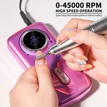6pcs 45000RPM nail drill nail enhancement machine electric drill for nail sander, gel nail polish, suitable for home salon белый