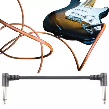 6Pcs 6.35mm Guitar Patch Cable Bass Pedal Cord Right Angle Guitar Effect Pedal Patch Cable Musical Instrument Accessories