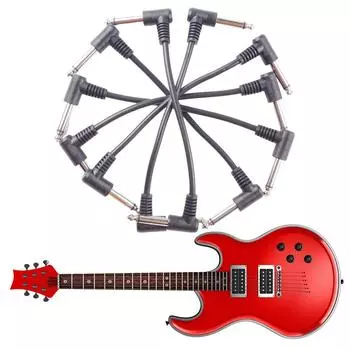 6Pcs 6.35mm Useful Guitar Patch Cable Durable Musical Instrument Accessories