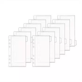 6pcs A6/A7 Cash Envelopes, Zipperless Envelopes Cash Stuffing, Clear PP Divider Budget Binder Pockets for Personal Budgeting Organizer A6