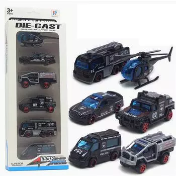 6 шт. игрушечный автомобиль из сплава, военная инженерная машина, набор игрушек для моделей автомобилей 6 шт. украшение из сплава уникальный изысканный вертолет для праздничной вечеринки для ребенка Size:6-7cm,6Pcs чёрный