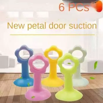 6pcs Anti-damage Door Stopper Anti Collision Door Stop Durable Door Suction Cup Household белый