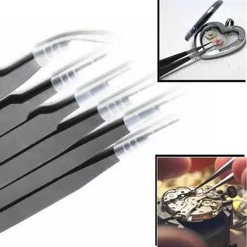 6PCS Anti-Static Stainless Steel Tweezers Set for Electronics Phone Repairing Tool Eyebrow/Eyelash Tweezers 6 Pcs set