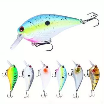 6pcs Artificial Wobbler Shallow Diving Crankbait - Catch More Bass & Pike with Hard Bait Fishing Lure! 6pcs