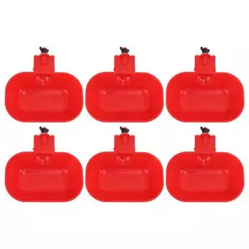 6PCS Automatic Poultry Drinking Bowls Large Thickening ABS Waterer Bowl for Cat Dog Chicken Duck
