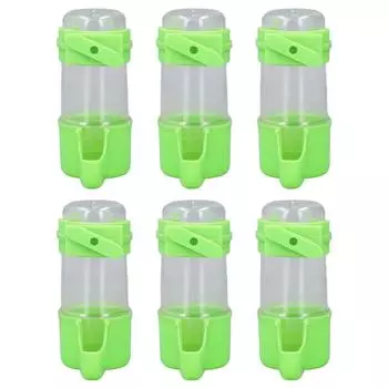 6pcs Birds Cage Water Feeder Professional Automatic Spill Proof Bird Water Hanging Feeder for Pets 100ml