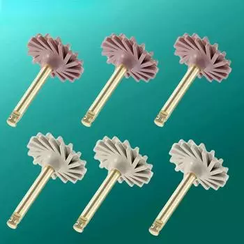 6pcs/box Dental Composite Resin Polishing Disc wheel Kit Brush Burs Silicone with Diamond disc 2 Step Polishing
