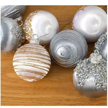6Pcs/Box Electroplated Painted Ball Christmas Tree Ornament DIY Crafts Painted Plastic Christmas Gifts Boxes Pendant Pendant - белый