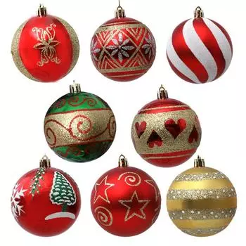6Pcs/Box Electroplated Painted Ball Christmas Tree Ornament DIY Crafts Painted Plastic Christmas Gifts Boxes Pendant New Year