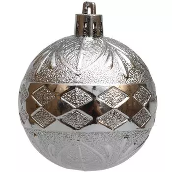 6Pcs/Box Relief Electroplated Ball Christmas Tree Ornament DIY Crafts Painted Plastic Christmas Gifts Boxes Pendant Pendant золотой