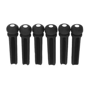 6Pcs Bridge Pins Pegs Set Acoustic Guitar Replacement Parts Accessories Ebony GL62A
