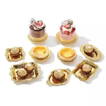 6pcs Cake Plate Fruit Plate Jewelry Display Tray Home Decor Mini Storage Tray Party Decorations 8 styles