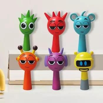 6Pcs Cartoon Music Game Character Figure PVC Character Figurine Statue Sculpture Toy Desktop Ornament Kids Adults Game Fans Gift Sets