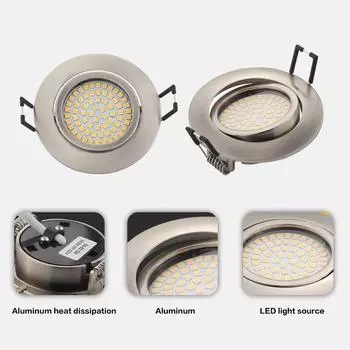 6PCS Ceiling Adjustable Tilt Recessed 5W / 450lm Mains Powered Ultra Slim Ceiling Light Downlight Round Spot Lights for 6000K