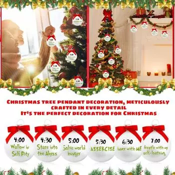 6pcs Christmas Ornaments Gift Set Christmas Tree Snow Set Christmas Ball Ornaments One Size зелёный