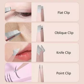 6Pcs Colorful Eyebrow Tools Kit New Arrival Professional Stainless Steel Tweezer Eyebrow Face Nose Hair Clip Remover Tool Banana