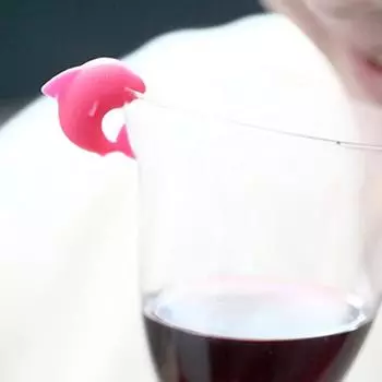 6Pcs Creative Wine Glass Charm Funny Shark Shaped Wine Glass Tag Decor Cup Sign 6pcs