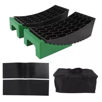 6Pcs Curved Leveling Block 35000lb Load Capacity Portable RV Curved Leveler with Anti Slip Pads for