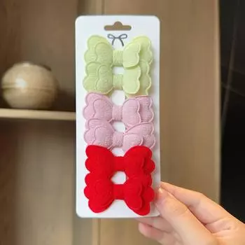 6pcs Cute Girls Princess Solid Hairpins Bows Hair Accessories Nylon Hair Clip Barrettes for Infants Toddlers Kids Gift