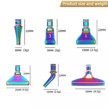 6pcs Diamond Painting Tool Colorful Metal Multi Placer Tip for Drill Pen Stainless Steel Tip for Diamond Painting Metal Pen Head