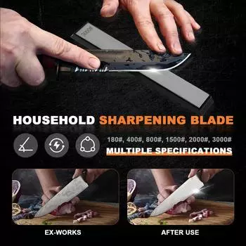 6PCS Diamond Whetstone Sharpening Stone Multipurpose Grinding VariousTools Knife180/400/800/1500/2000/3000# L