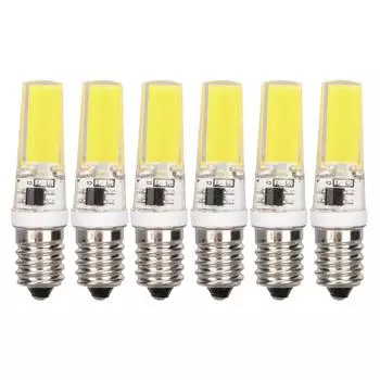 6PCS E14 COB Lamp Bulb Mini 360 Degree Lighting Heat Sinking Silicone Anti Glare for Chandelier