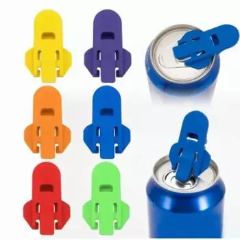 6PCS Easy Can Opener Bottle Opener Plastic Drink Lid Random Color Easy To Use Kitchen Accessories Cool Gadgets