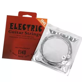 6Pcs Electric Guitar Strings .009-.042 Guitar Strings Replacement Musical Instrument Accessories Easy to Install