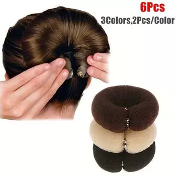 6pcs Elegant Invisible Fluffy Headbands, Hair Bun Maker, Suitable for Party and Holiday Hairstyle Design, Perfect for Casual Wear, Christmas, New Year