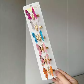 6PCS Elegant Tassel Butterfly Hairpin Female Retro Accessories Trembling Side Clip Moving Butterfly Headdress Party Jewelry Gift