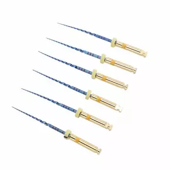 6pcs F1 Endodontic Canal Files Stretchy Metal Portable Rustproof Endodontic File Set Golden 0.98in 25mm