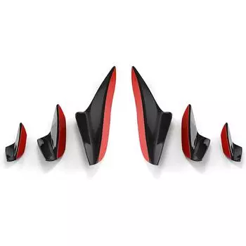 6PCS Front Bumper Canards Lip Splitters Glossy Black for Bmw E90 E92 E93 M3 05-12