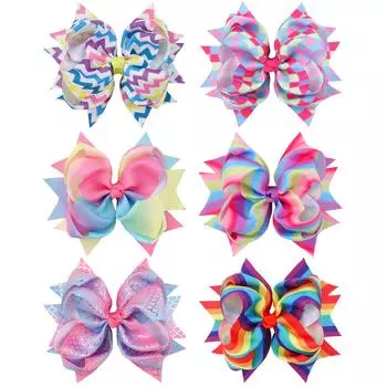 6Pcs Hairpin Set Lovely Hair Accessories for kid Girls Headwear Double bubble bow Headwear Children s Gift new pattern