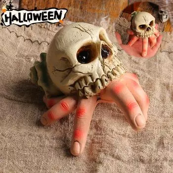 6PCS Halloween skull simulation hand horror garden resin decoration Ghost Festival skull conch ghost hand spoof decorations