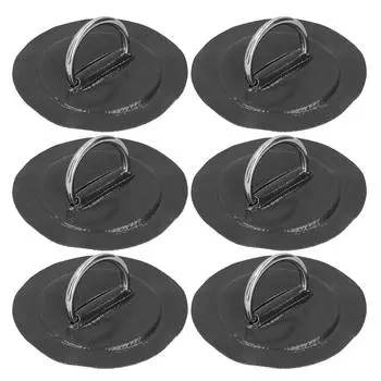 6pcs Inflatable Boat Kayak DRing Pad Patch Marine Fixed Buckle with Elastic Bungee Cord(White )