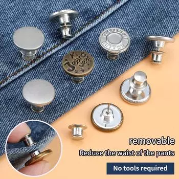 6PCS-Jeans Талия Пуговицы Без Гвоздей Регулируемые Талия Удлинители Пуговицы Съемные Одежда Брюки Талия Пряжка 6pcs