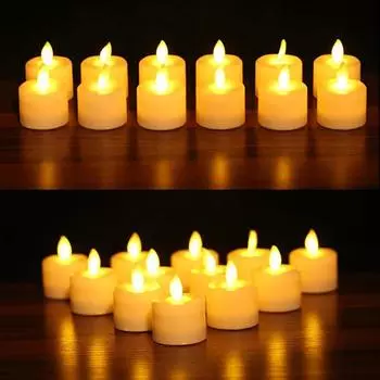 6Pcs LED Candle Lamp Rechargeable Creative Flickering Simulation Flame Candle Night Light Tea Light for Party Home Decoration