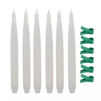 6Pcs LED Christmas Candles Battery Powered Warm Light Safe Eco Friendly Clip On Candle Lights for