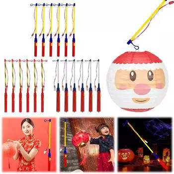 6Pcs LED Lantern Sticks Electric Lantern Stick Battery Operated Handheld Lantern Holder for St Martin s Day Costume Parties 6cs