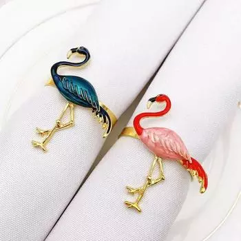 6pcs/lot Flamingo Napkin rings Metal napkin holder, for Table decoration and accessories Home decoration Wedding Graduations