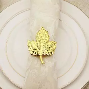 6pcs/lot Golden Maple Leaf Napkin Ring Metal Napkin Button Wedding Holiday Table Creative Decoration Napkin Ring золотой