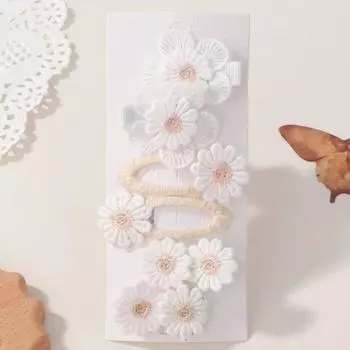 6pcs/lot Ins Daisy Flower Hair Clips Baby Girl Hairpins for Kids Lace White Barette Princess Hooks Sweet Hair Accessories