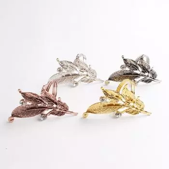 6pcs/lot Leaf metal napkin ring suitable for wedding party decoration золотой