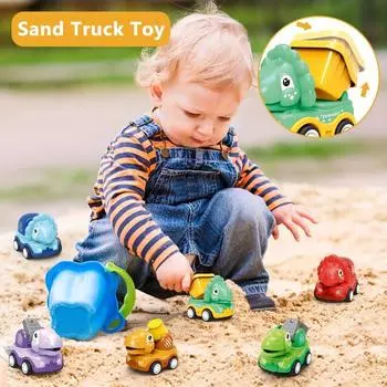 6 шт. Волшебная игрушечная машинка с инерционным механизмом Монтессори, симпатичный автомобиль с фрикционным приводом, пластиковый обучающий набор игрушечных машинок в виде динозавра, подарок на день рождения